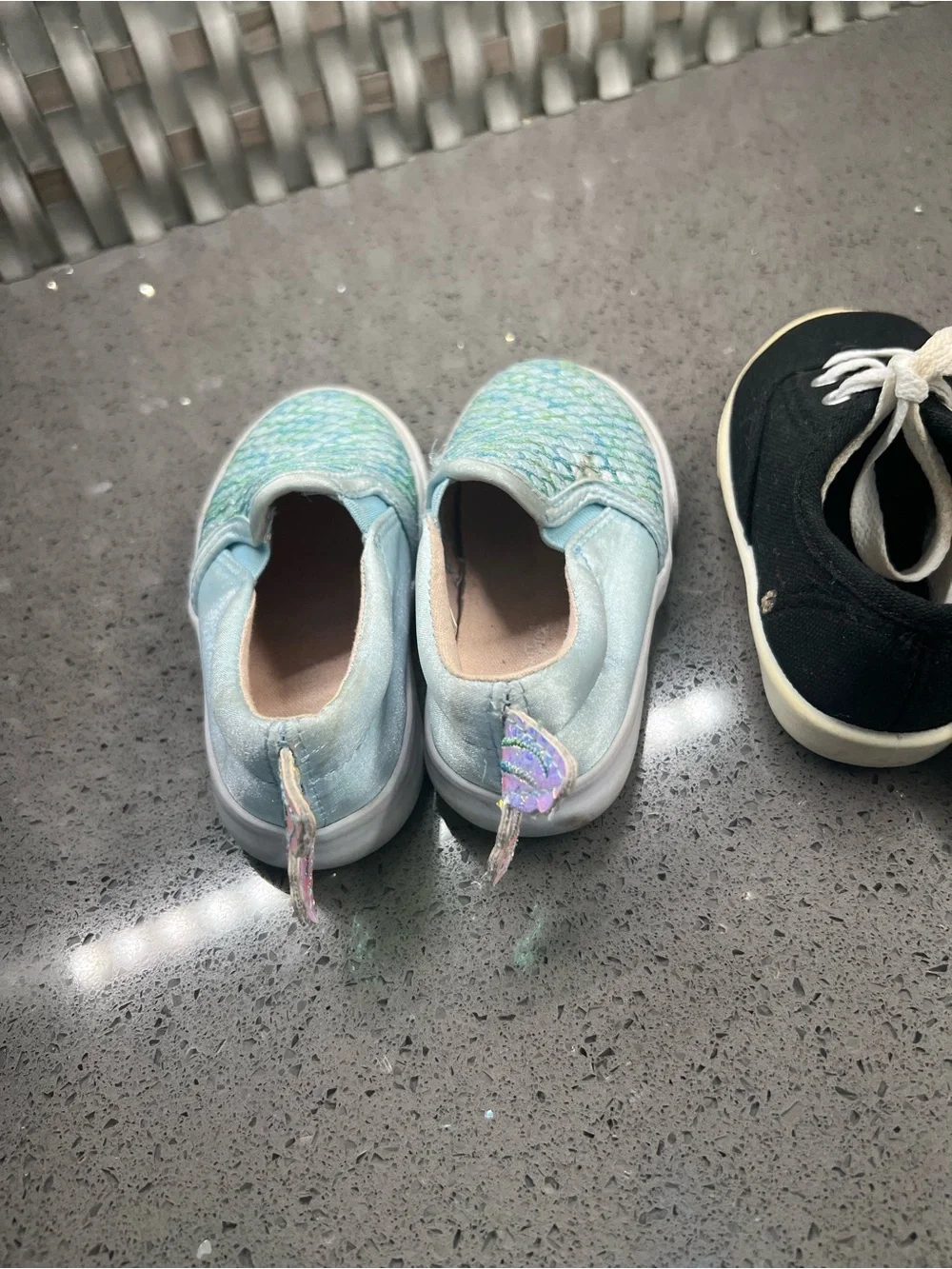 Kids Black Canvas Lace-Up Sneakers set of 3, size 7